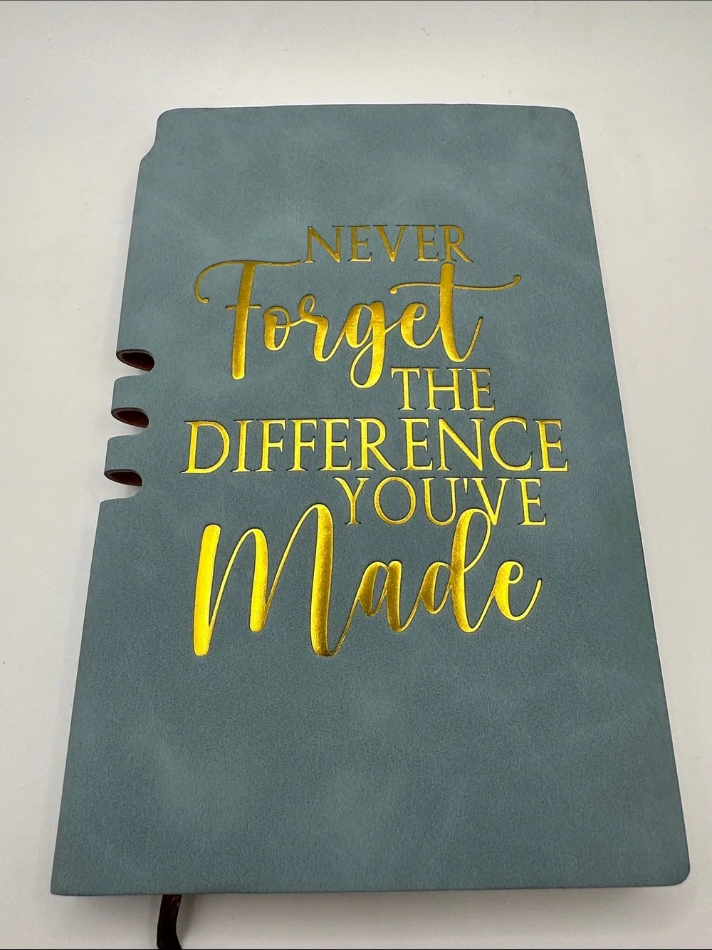 Inspirational Teal Journal Text Never Forget the Difference You've Made